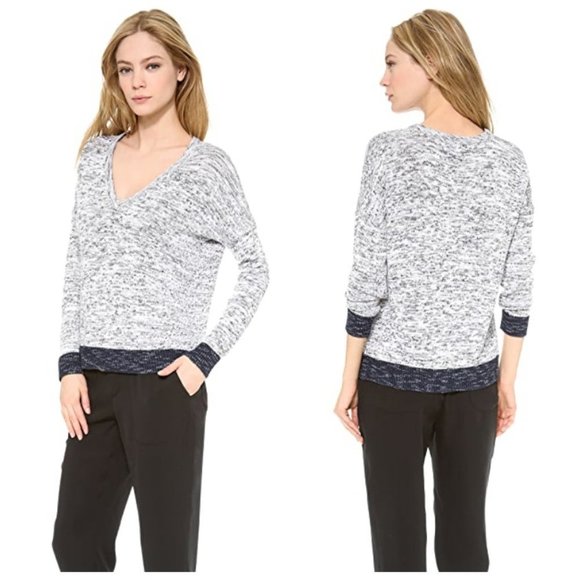 rag & bone Sweaters - Rag & Bone Dionne Grey and Blue V Neck Sweater Size Small